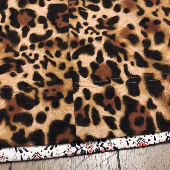 BEAUTIFUL Uncle Frank ANTHROPOLOGIE mixed media contrast leopard dress M FLAWS - Picture 9 of 13